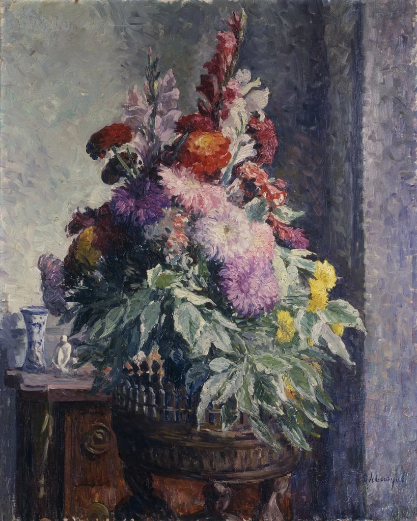 Interno con bouquet di fiori